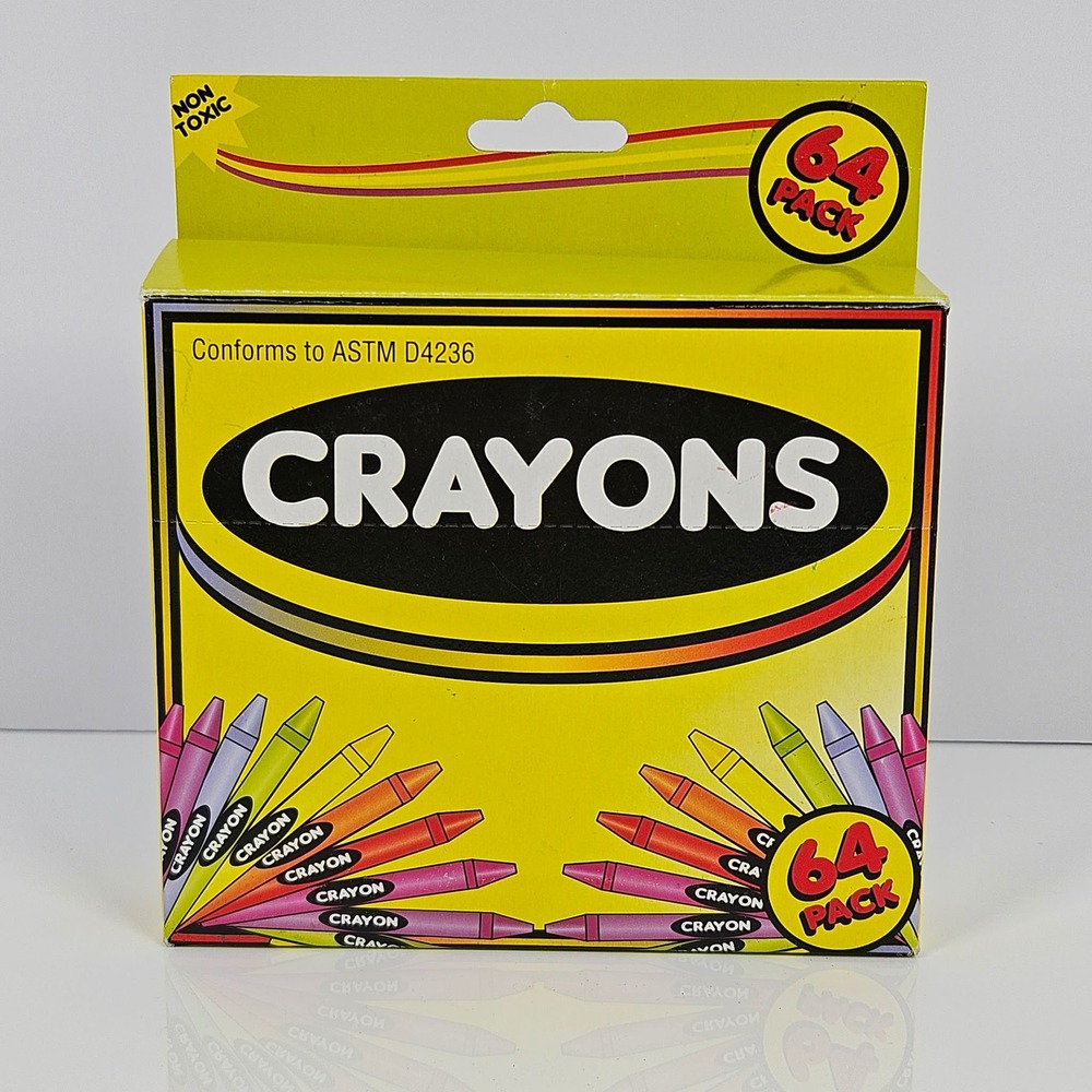Vintage Greenbrier International 64 Pack Crayons Non-Toxic New Old Stock Box